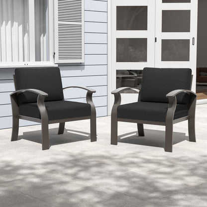 Divani e sedie da esterno in alluminio a 2 posti con cuscini neri