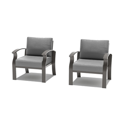 Divani e sedie da esterno in alluminio a 2 posti con cuscini grigi