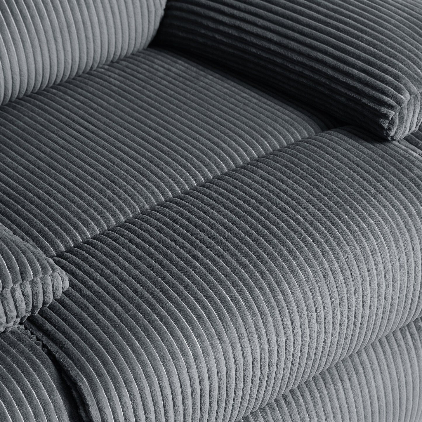 Set da 2 poltrone reclinabili manuali in velluto a coste con poggiapiedi