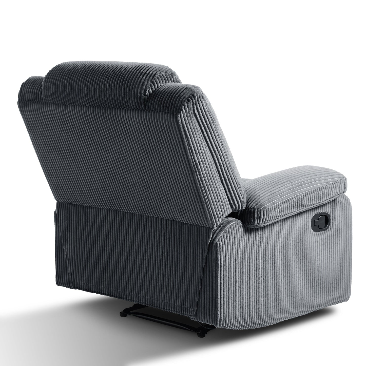 Set da 2 poltrone reclinabili manuali in velluto a coste con poggiapiedi