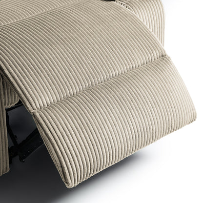 Set da 2 poltrone reclinabili manuali in velluto a coste con poggiapiedi