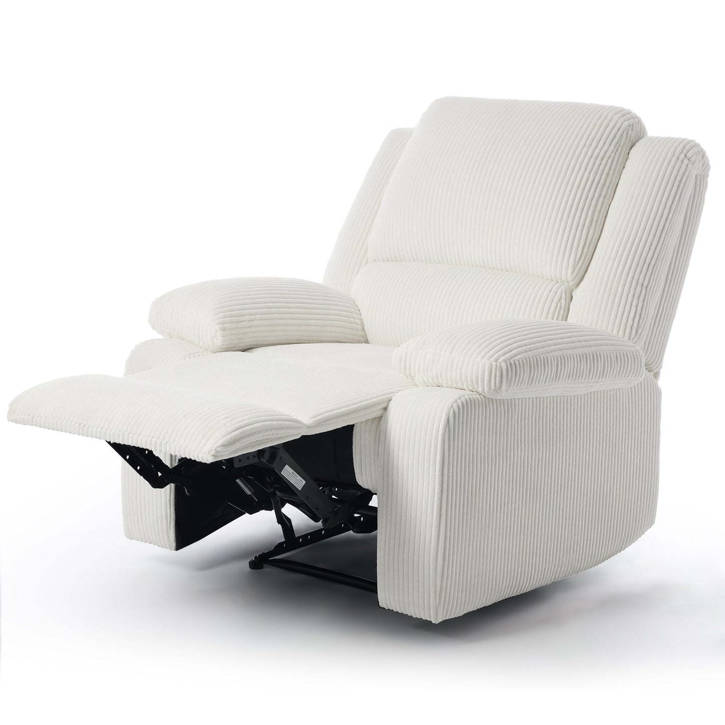 Set da 2 poltrone reclinabili manuali in velluto a coste con poggiapiedi