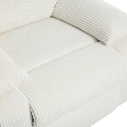 Set da 2 poltrone reclinabili manuali in velluto a coste con poggiapiedi