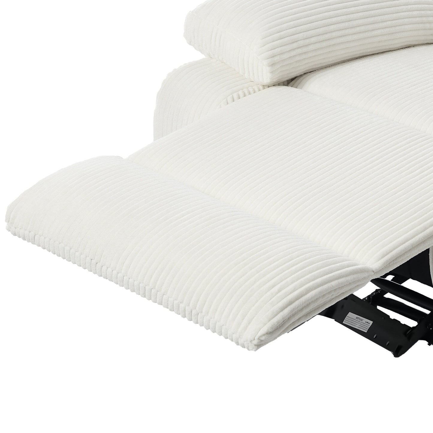 Set da 2 poltrone reclinabili manuali moderne in velluto a coste, poltrone reclinabili oversize con braccioli larghi