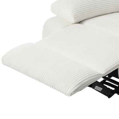 Set da 2 poltrone reclinabili manuali moderne in velluto a coste, poltrone reclinabili oversize con braccioli larghi