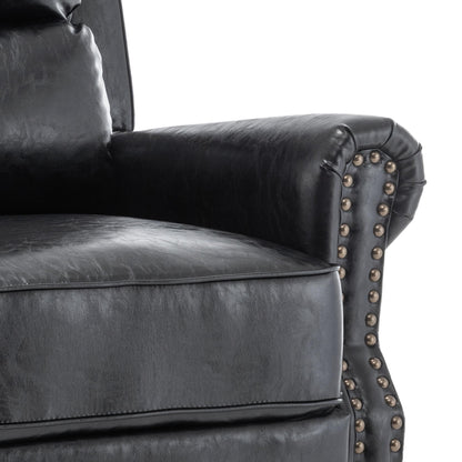 Set di 2 poltrone reclinabili imbottite con schienale a spinta e borchie