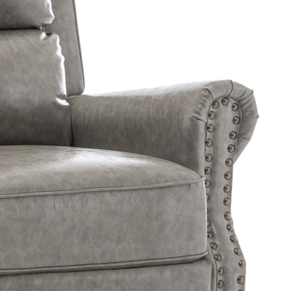 Set di 2 poltrone reclinabili imbottite con schienale a spinta e borchie