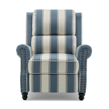 Set di 2 poltrone reclinabili imbottite con schienale a spinta e borchie