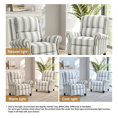 Set di 2 poltrone reclinabili imbottite con schienale a spinta e borchie