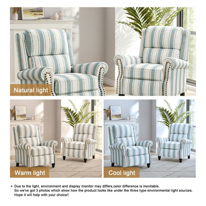 Set di 2 poltrone reclinabili imbottite con schienale a spinta e borchie