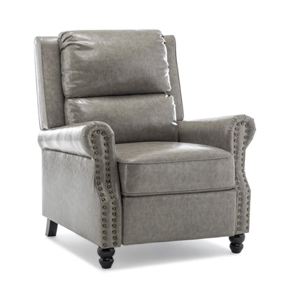 Set di 2 poltrone reclinabili imbottite con schienale a spinta e borchie