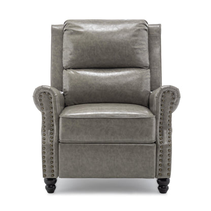 Set di 2 poltrone reclinabili imbottite con schienale a spinta e borchie