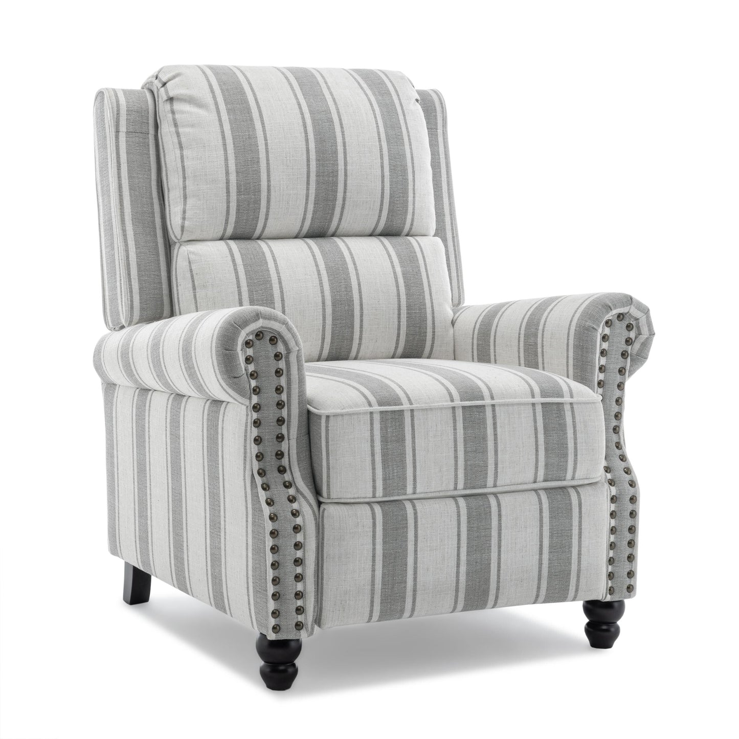 Set di 2 poltrone reclinabili imbottite con schienale a spinta e borchie