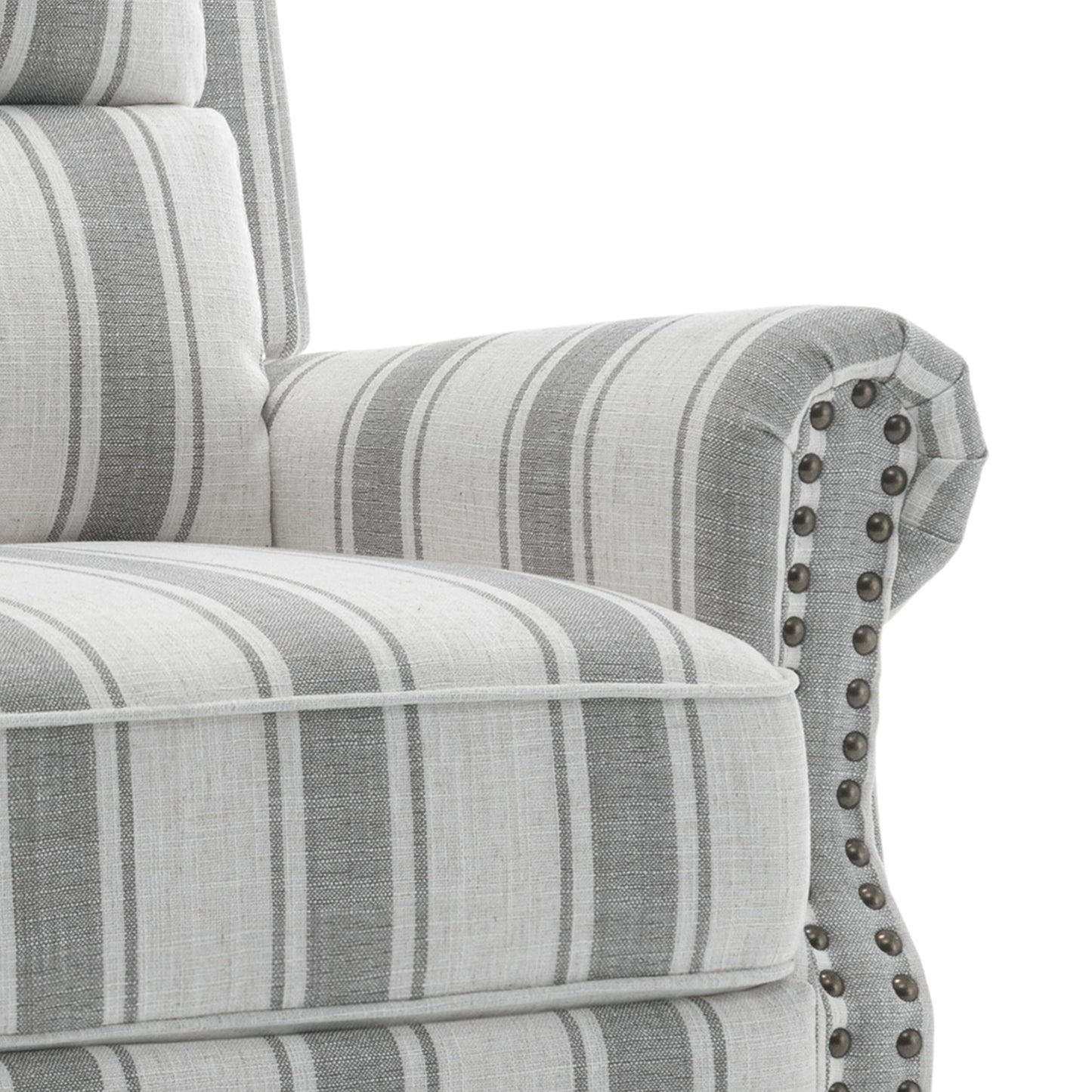 Set di 2 poltrone reclinabili imbottite con schienale a spinta e borchie