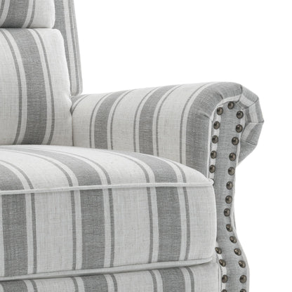 Set di 2 poltrone reclinabili imbottite con schienale a spinta e borchie