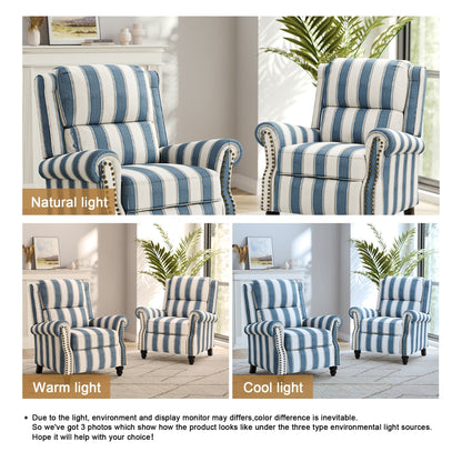 Set di 2 poltrone reclinabili imbottite con schienale a spinta e borchie