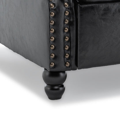 Set di 2 poltrone reclinabili imbottite con schienale a spinta e borchie