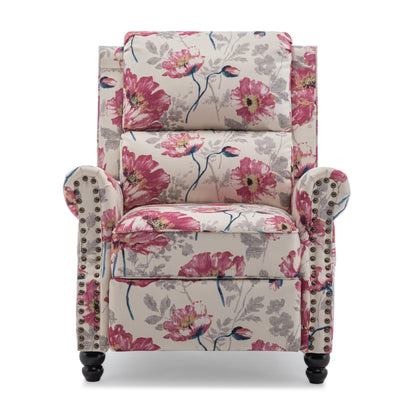 Set di 2 poltrone reclinabili imbottite con schienale a spinta e borchie