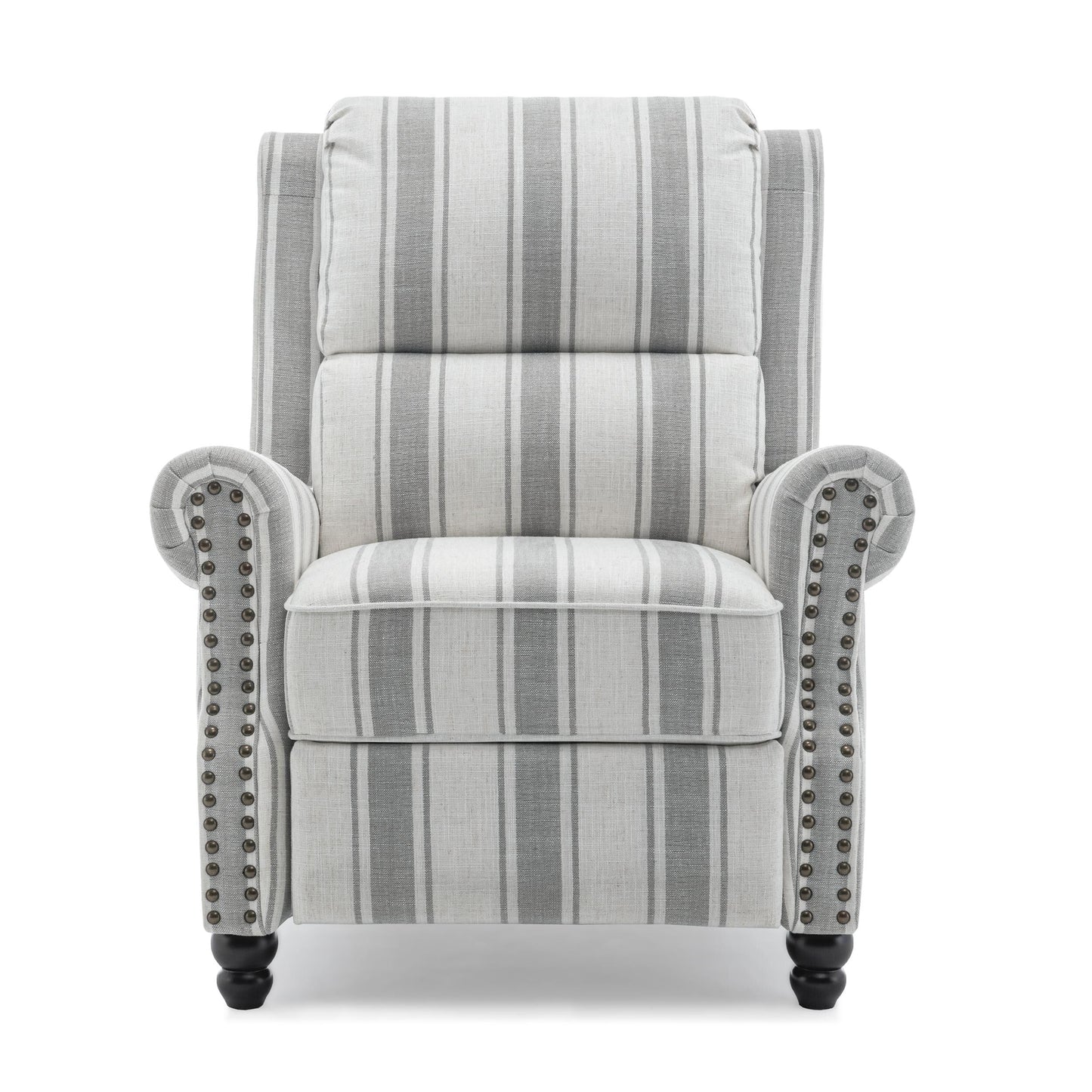 Set di 2 poltrone reclinabili imbottite con schienale a spinta e borchie