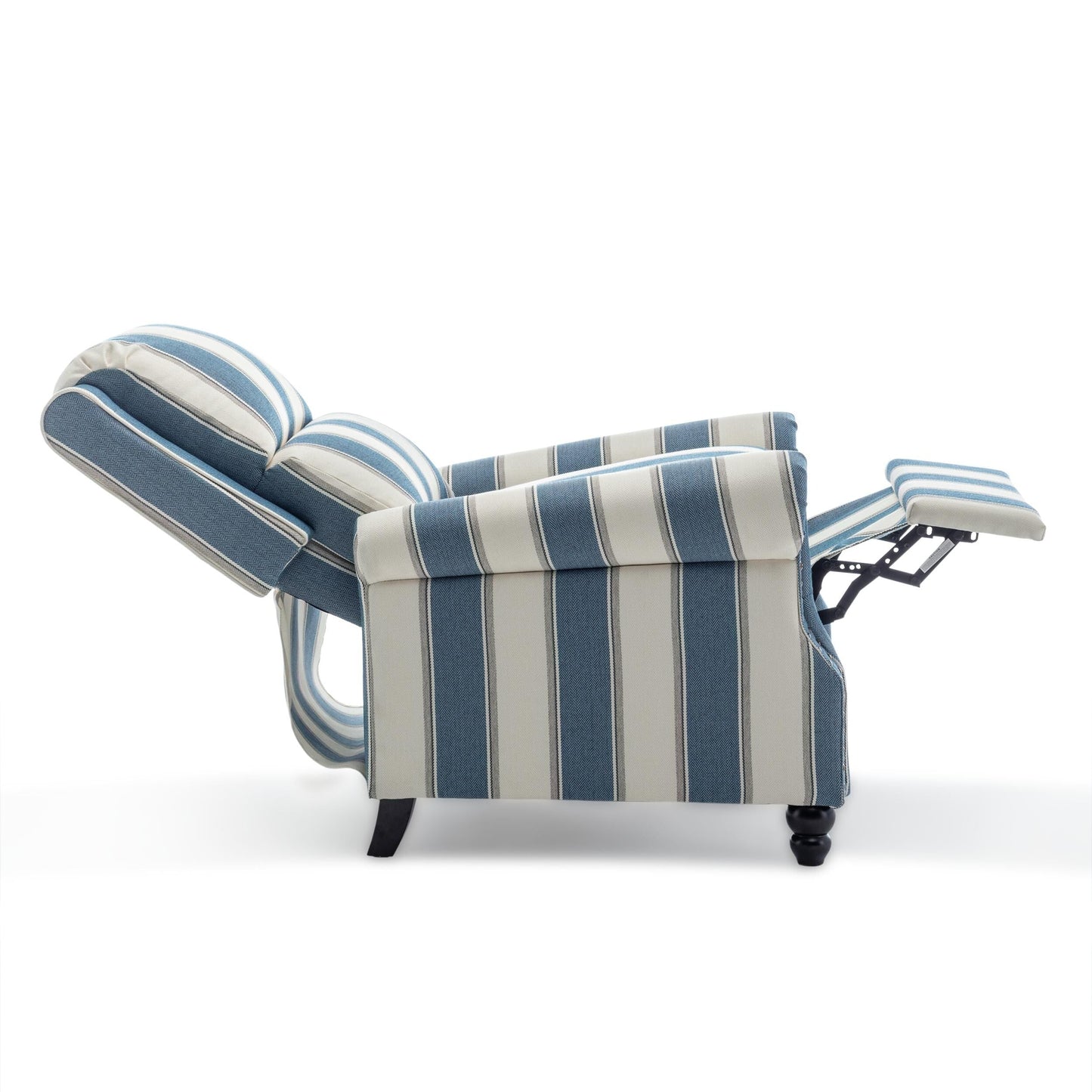 Set di 2 poltrone reclinabili imbottite con schienale a spinta e borchie