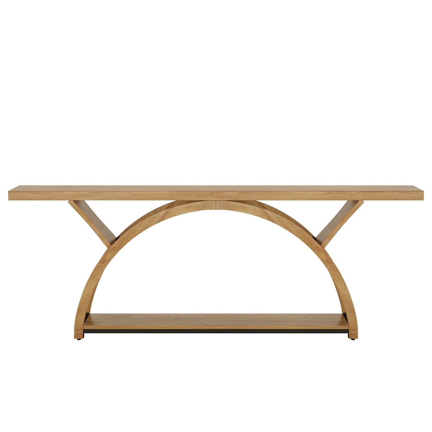 Tavolino da divano a 2 ripiani, stretto e lungo, con struttura semicircolare per ingresso, tavolini decorativi grigi per corridoio