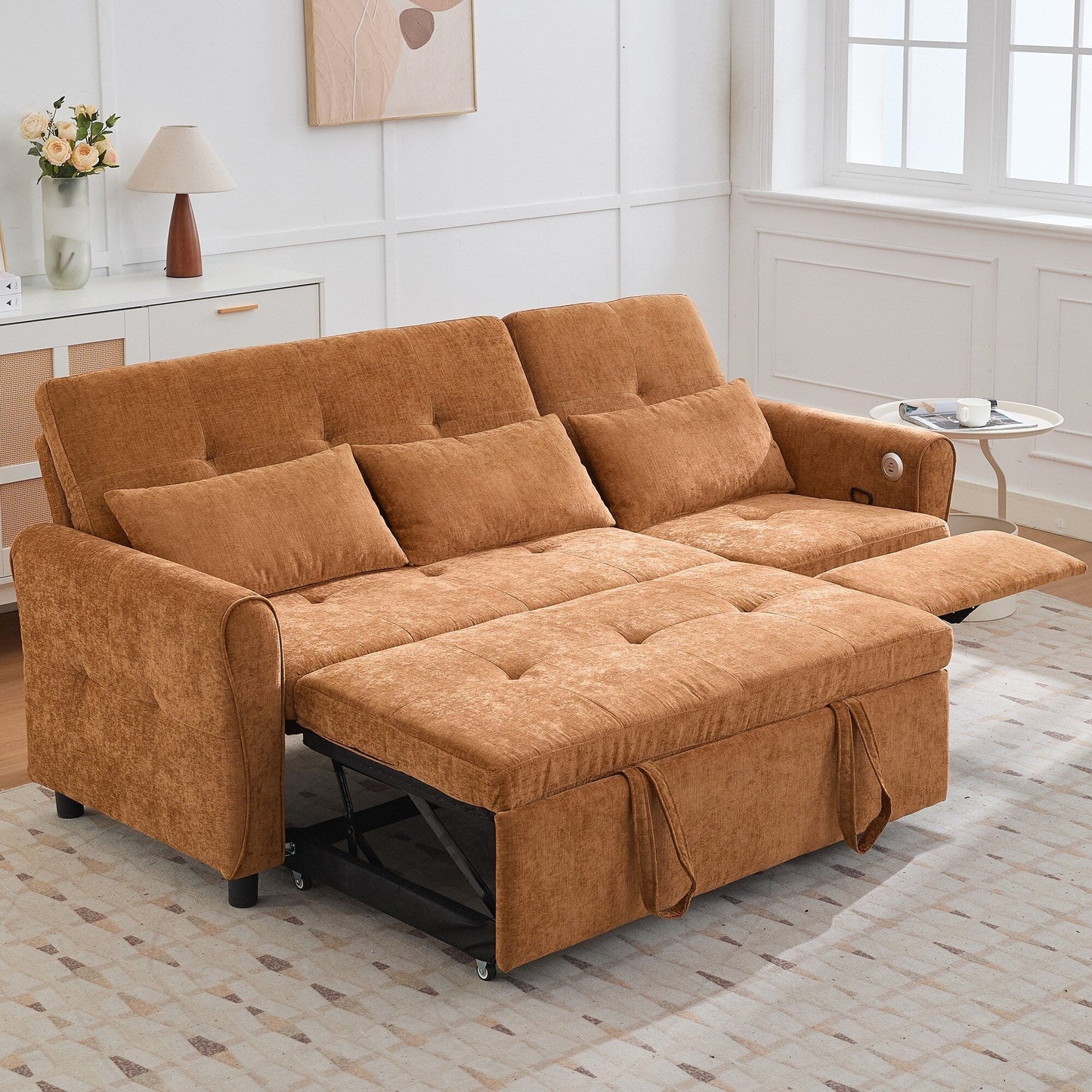 Divano 2 in 1 con divano letto estraibile e poltrona reclinabile reversibile di Harper&amp;Bright Designs