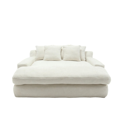 Divano a 2 posti con 5 cuscini posteriori, comodo divano con seduta profonda per soggiorno