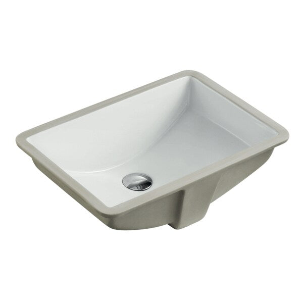 Lavandino da bagno sottotop in ceramica di porcellana di forma rettangolare in stile europeo da 20-3/4 pollici