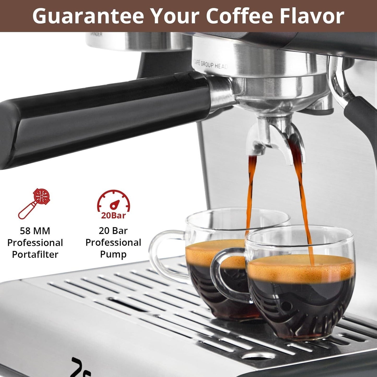 Macchina per caffè espresso automatica da 20 bar con montalatte per baristi domestici