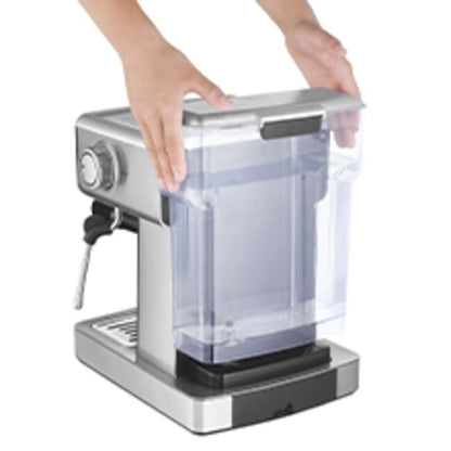 Macchina per caffè espresso semiautomatica in acciaio inossidabile argentato da 20 tazze con serbatoio dell'acqua da 0,5 galloni