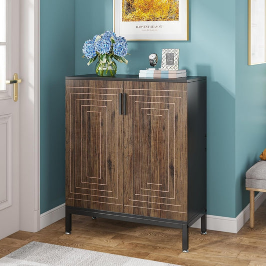 Mobiletto portascarpe moderno con ante per 20 paia di scarpe, portascarpe indipendente a 6 ripiani per ingresso