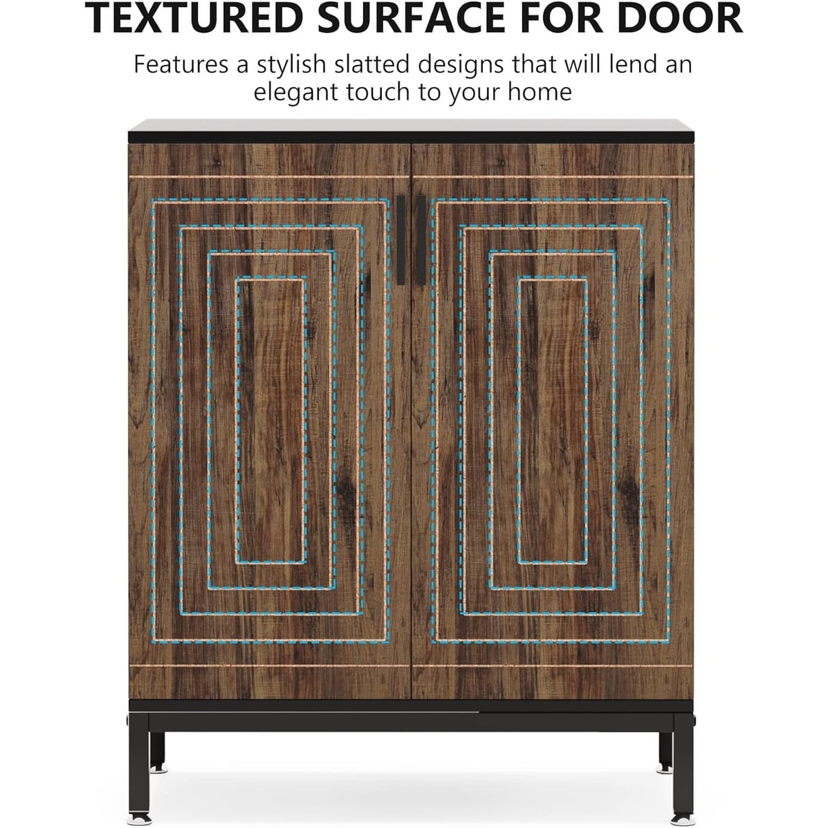 Mobiletto portascarpe moderno con ante per 20 paia di scarpe, portascarpe indipendente a 6 ripiani per ingresso