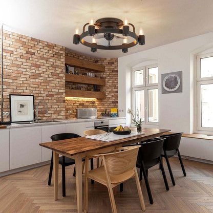 Ventilatore da soffitto moderno da 20 pollici, con luce a LED a basso profilo, montaggio a filo, con telecomando, per soggiorno