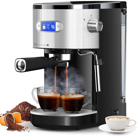 Macchina per caffè espresso da 20 bar con montalatte e lancia vapore, macchina per cappuccino e latte per uso domestico, regalo per gli amanti del caffè