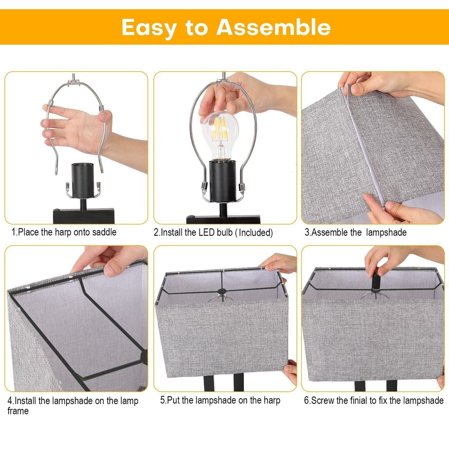 Set di 22 lampade da tavolo USB grigie con controllo touch