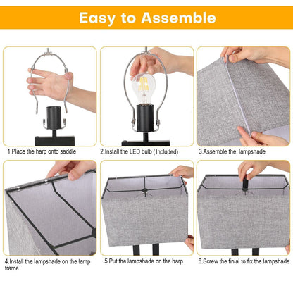 Set di 22 lampade da tavolo USB grigie con controllo touch