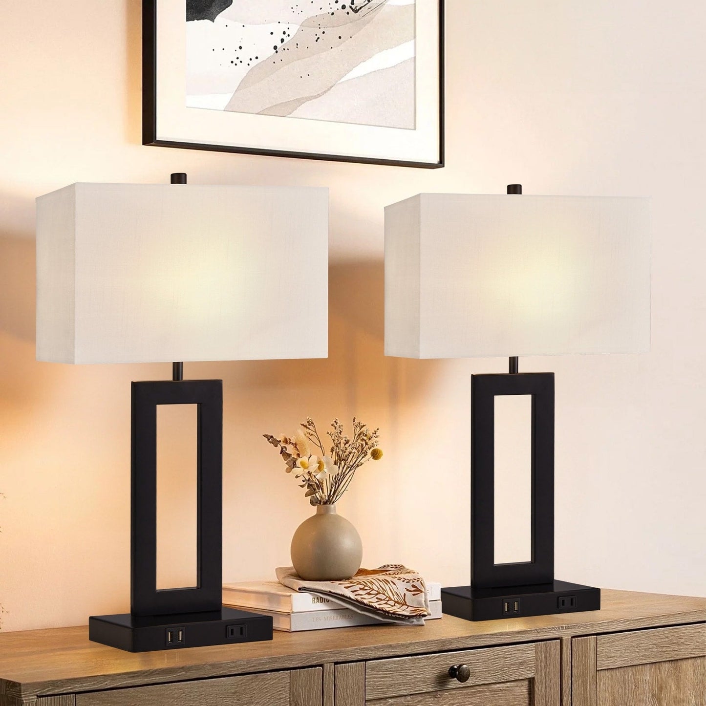 Set di 22 lampade da tavolo USB grigie con controllo touch