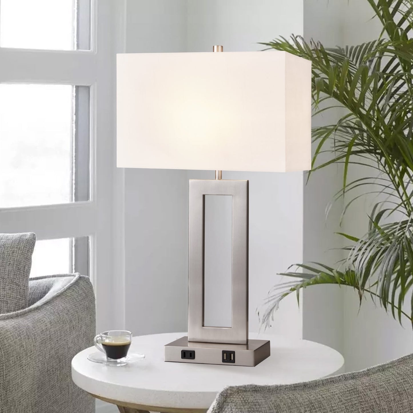 Set di 22 lampade da tavolo USB grigie con controllo touch