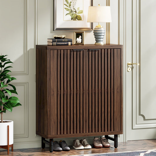 Mobiletto portascarpe con anta per ingresso e soggiorno, per 24 paia di scarpe