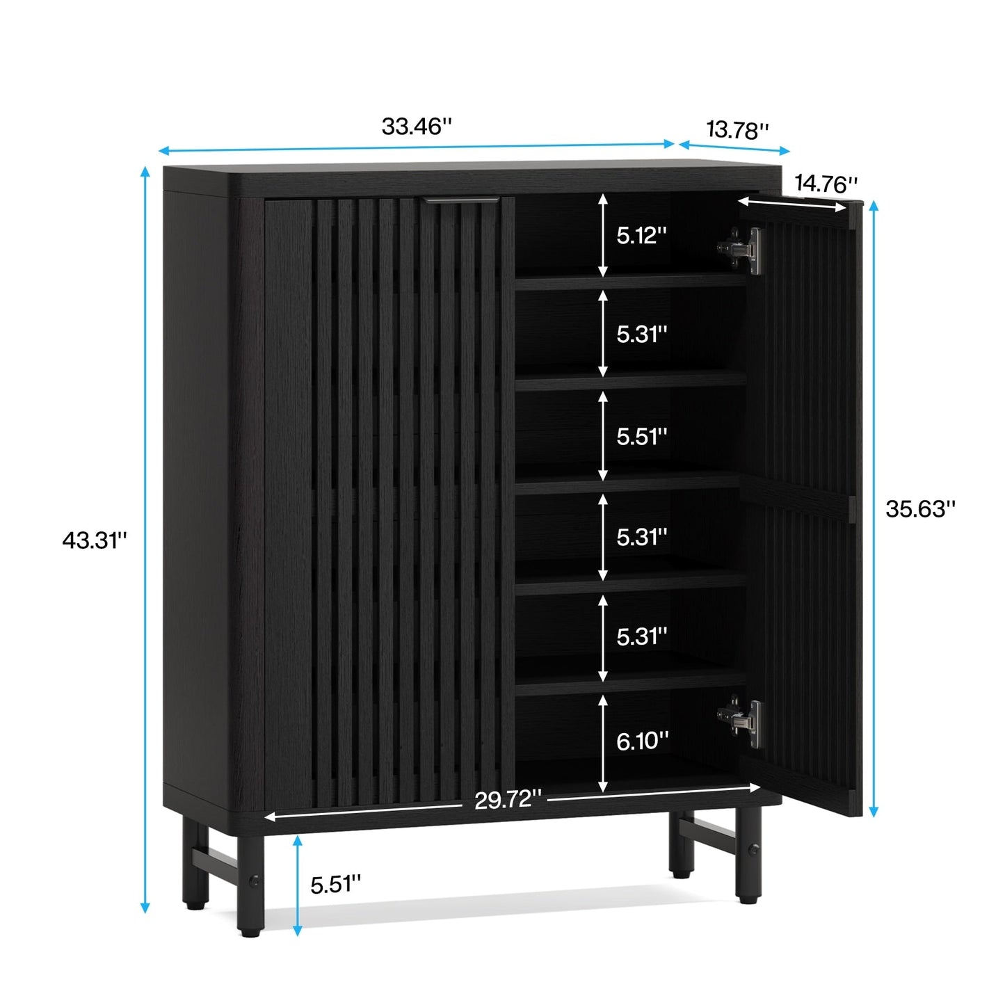 Mobiletto portascarpe con anta per ingresso e soggiorno, per 24 paia di scarpe