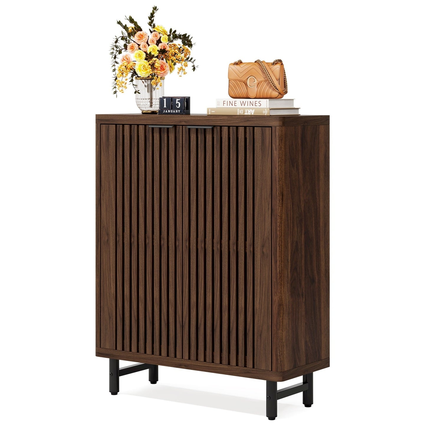 Mobiletto portascarpe con anta per ingresso e soggiorno, per 24 paia di scarpe