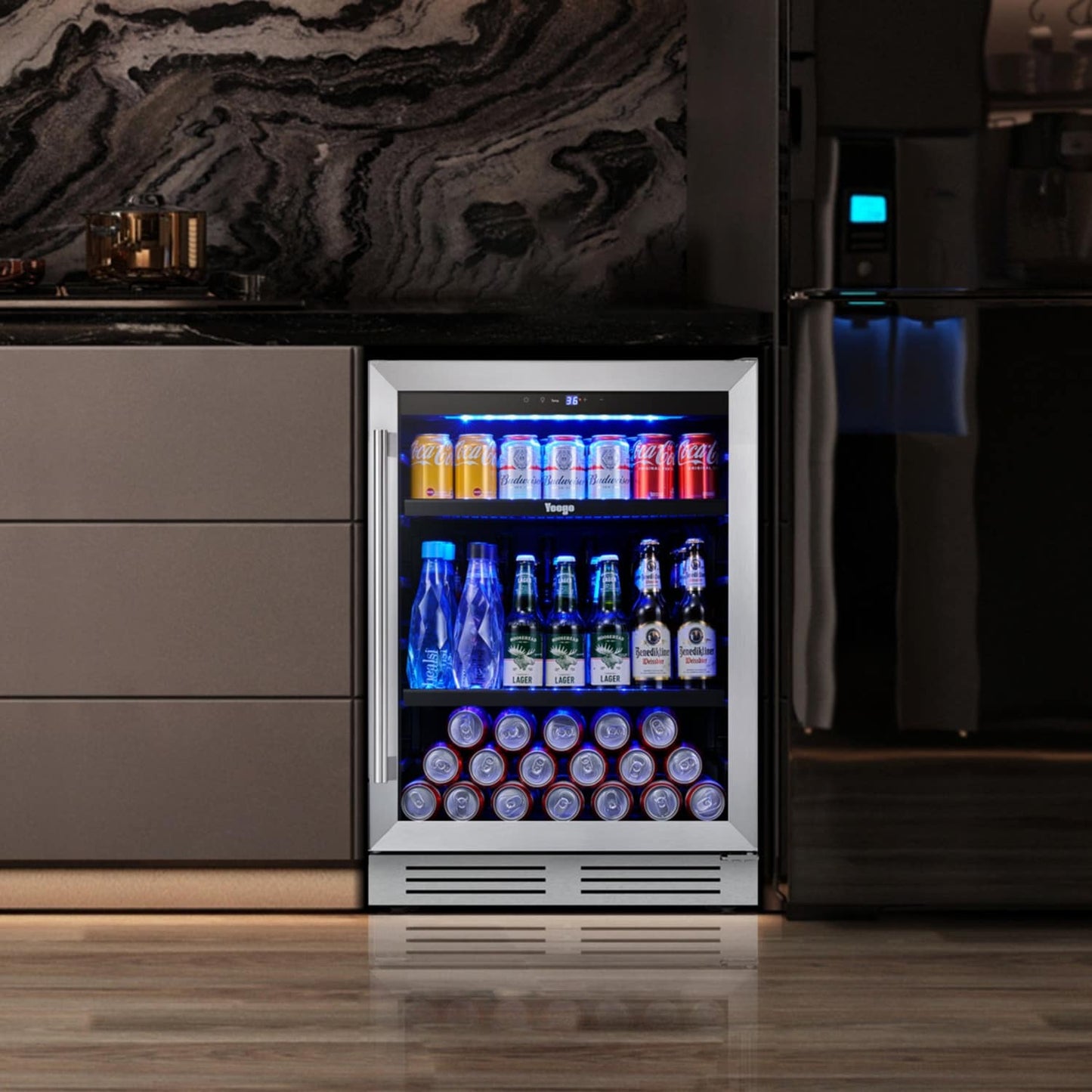 Frigorifero per bevande da 24 pollici, frigorifero per bevande da 140 lattine per bevande gassate, vino e bevande analcoliche - 24 pollici