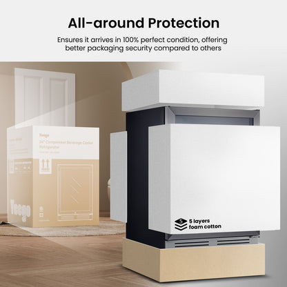 Frigorifero per bevande da 24 pollici, frigorifero per bevande da 140 lattine per bevande gassate, vino e bevande analcoliche - 24 pollici