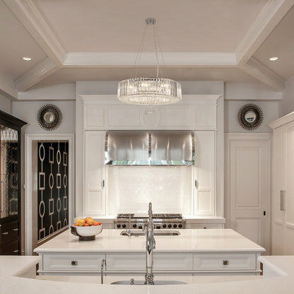 Lampadario da fattoria a 8 luci da 24,8 pollici, lampadario di cristallo, lampadario a tamburo per sala da pranzo, soggiorno, camera da letto, cucina