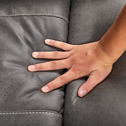 Poltrona reclinabile girevole a 240° con doppio motore, poggiatesta elettrico, infinite posizioni di reclinazione, porte di ricarica USB e poggiapiedi