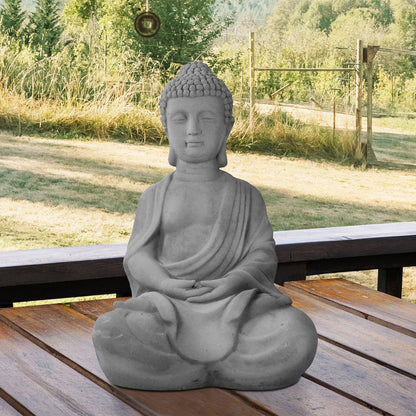 Statua del Buddha in meditazione in cemento leggero da 25,6 pollici