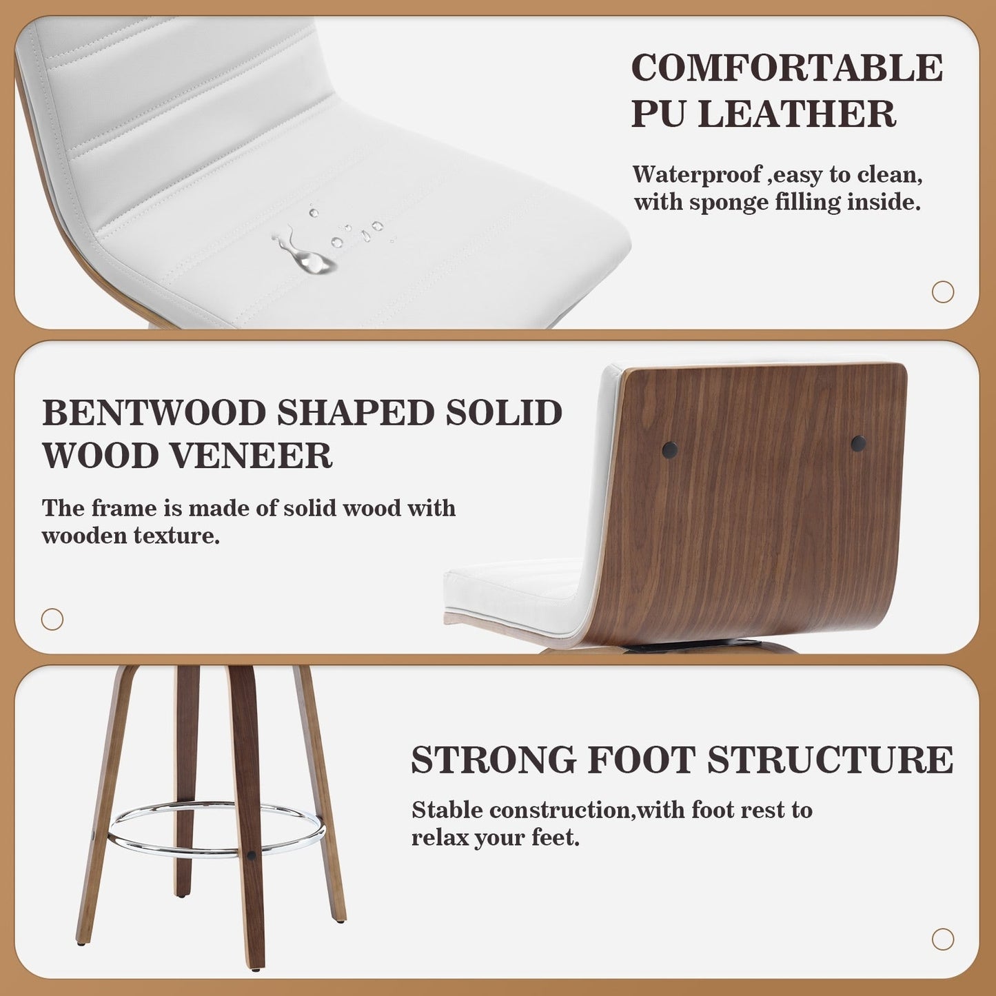 26/29 Sgabelli da bar/bancone girevoli in similpelle, set da 2/3