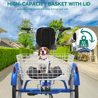 26 Tricicli per adulti a 3 ruote, bici a 7 velocità