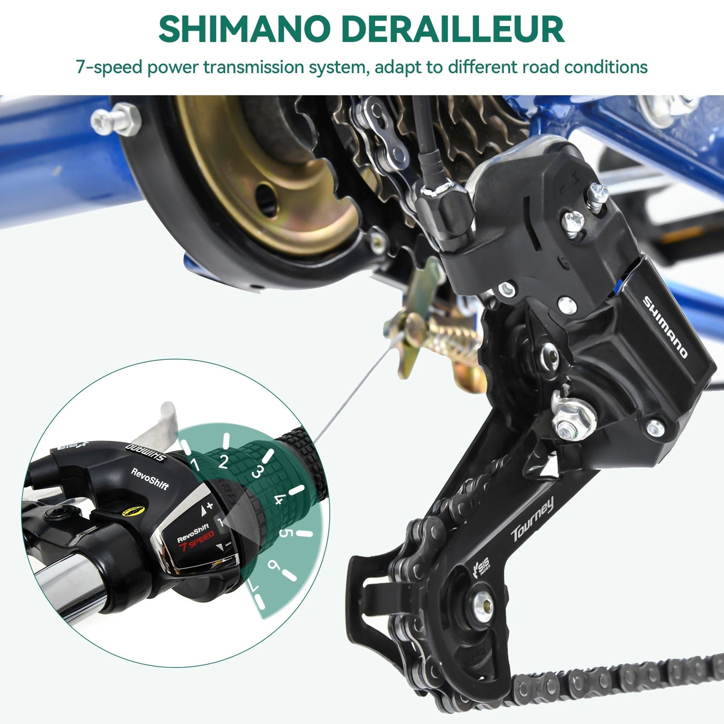 26 Tricicli per adulti a 3 ruote, bici a 7 velocità