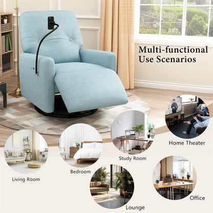 Poltrona reclinabile elettrica girevole a 270 gradi con supporto per telefono